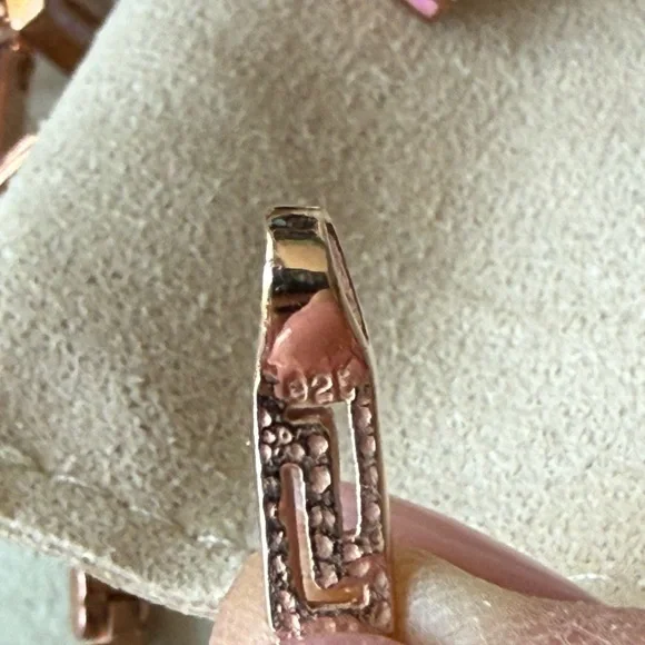 ❌SOLD❌Elegant Grecian-Inspired Pink Opal Set in Rose Gold Over Sterling Silver - Picture 8 of 10